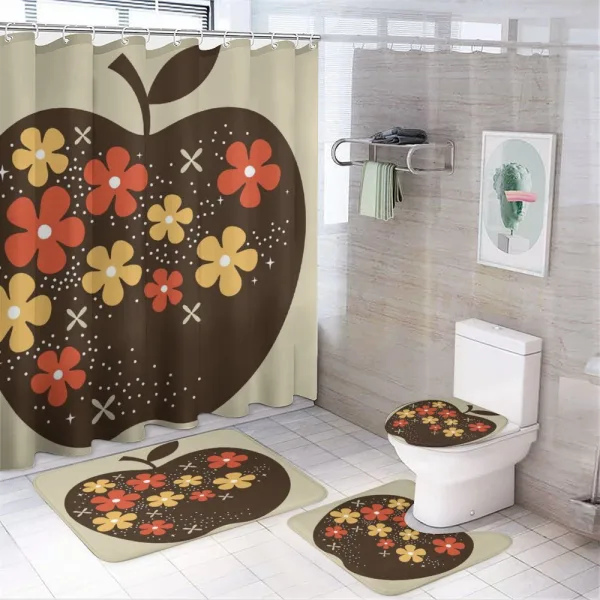 Vector Big Apple on a shower curtain