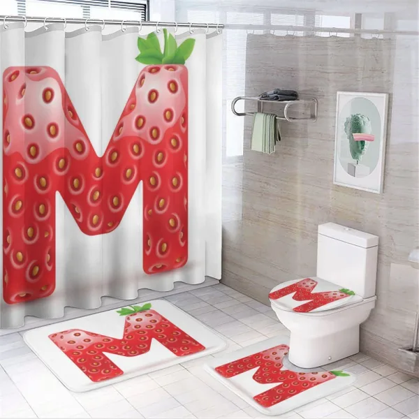 Vegan Typescript Font on a shower curtain