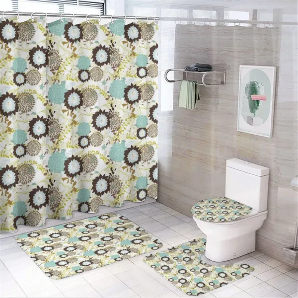 Abstract Ornate Flower on a shower curtain