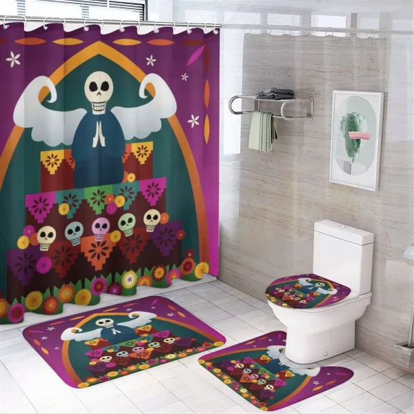 Angel Skull Altar on a shower curtain
