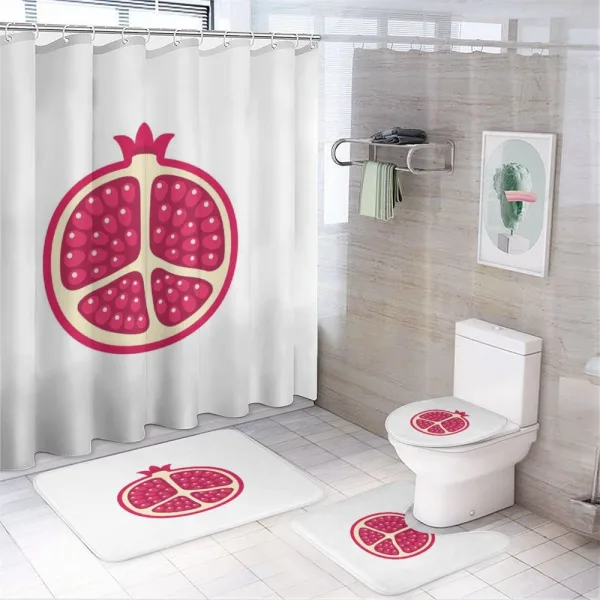 Cartoon Pomegranate Seeds on a shower curtain