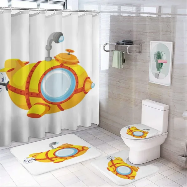 Cartoon Vessel on a shower curtain