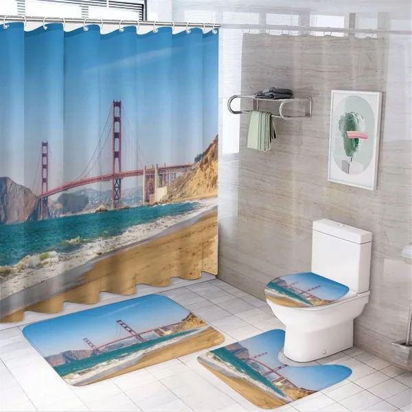 Coastline Seascape Ocean on a shower curtain