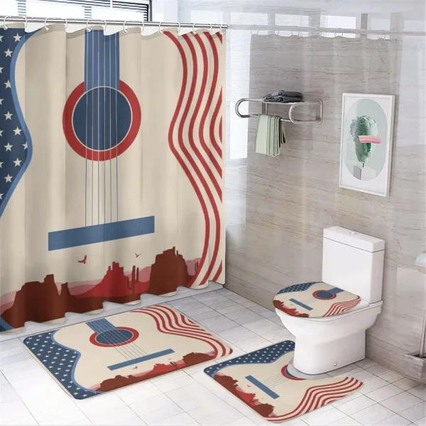 Country Music Guitar on a shower curtain