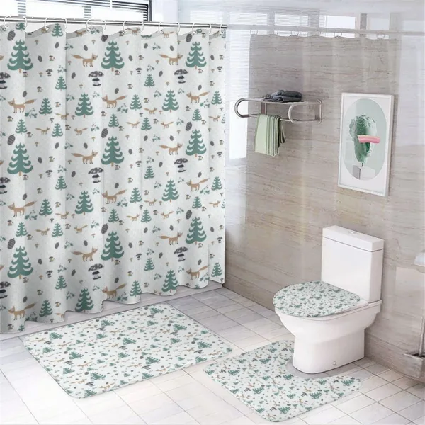 Fox and Botany Rain on a shower curtain