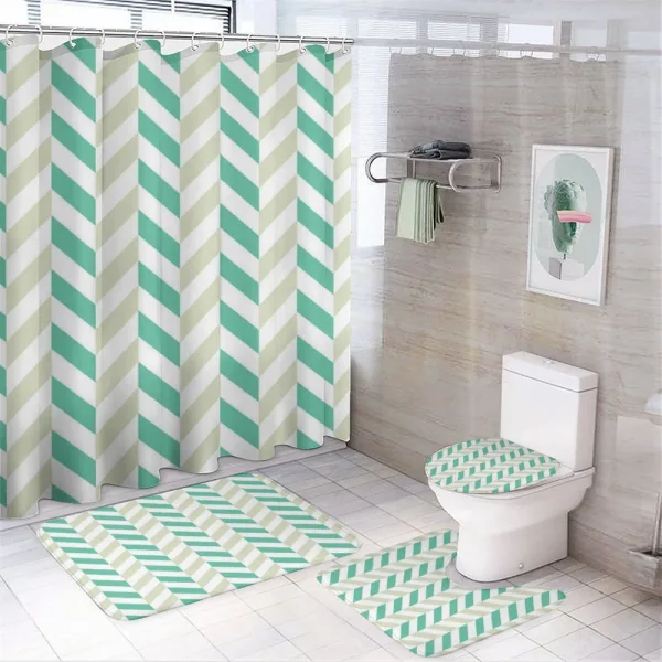 Herringbone Springtime on a shower curtain