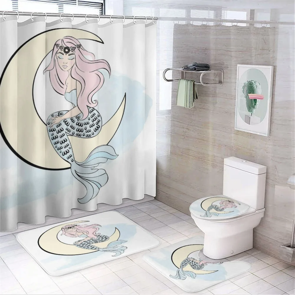 Mermaid Girl on Crescent — Your design