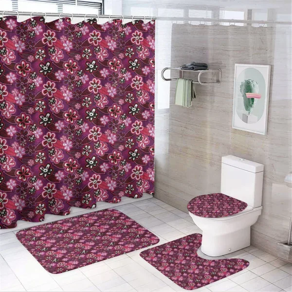 Modern Floral Leaf Nature on a shower curtain