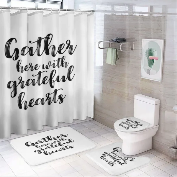 Modern Hand Written Words on a shower curtain
