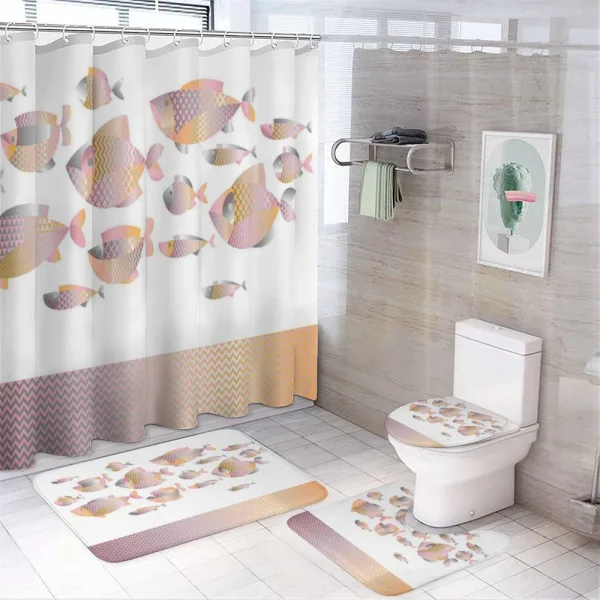 Modern Sea Animal Zigzag on a shower curtain