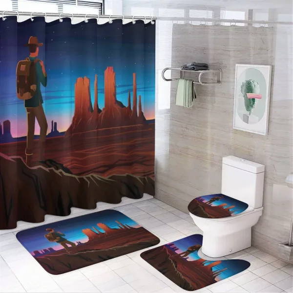 Monument Alley on a shower curtain