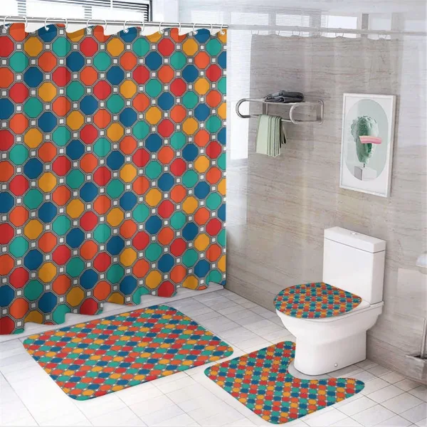 Octagons with Squares on a shower curtain