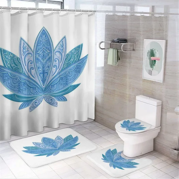 Oriental Lotus Petals on a shower curtain
