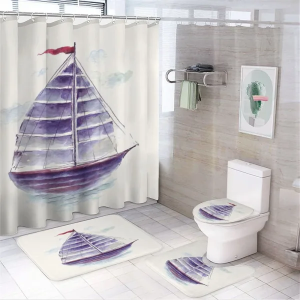 Retro Ship Antique on a shower curtain