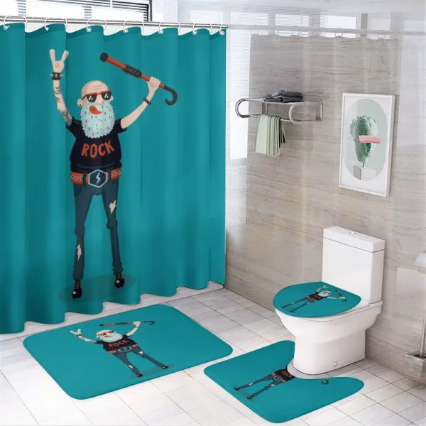 Rock Music Fan Man on a shower curtain