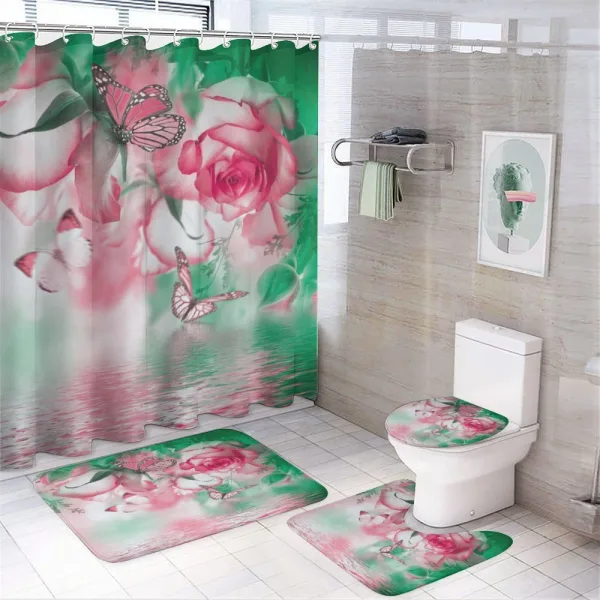 Rose Petals Butterfly on a shower curtain