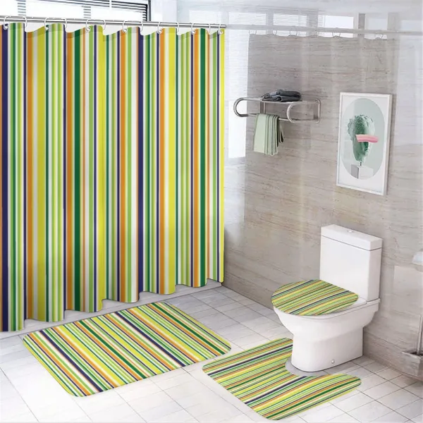 Vibrant Lines Pattern on a shower curtain
