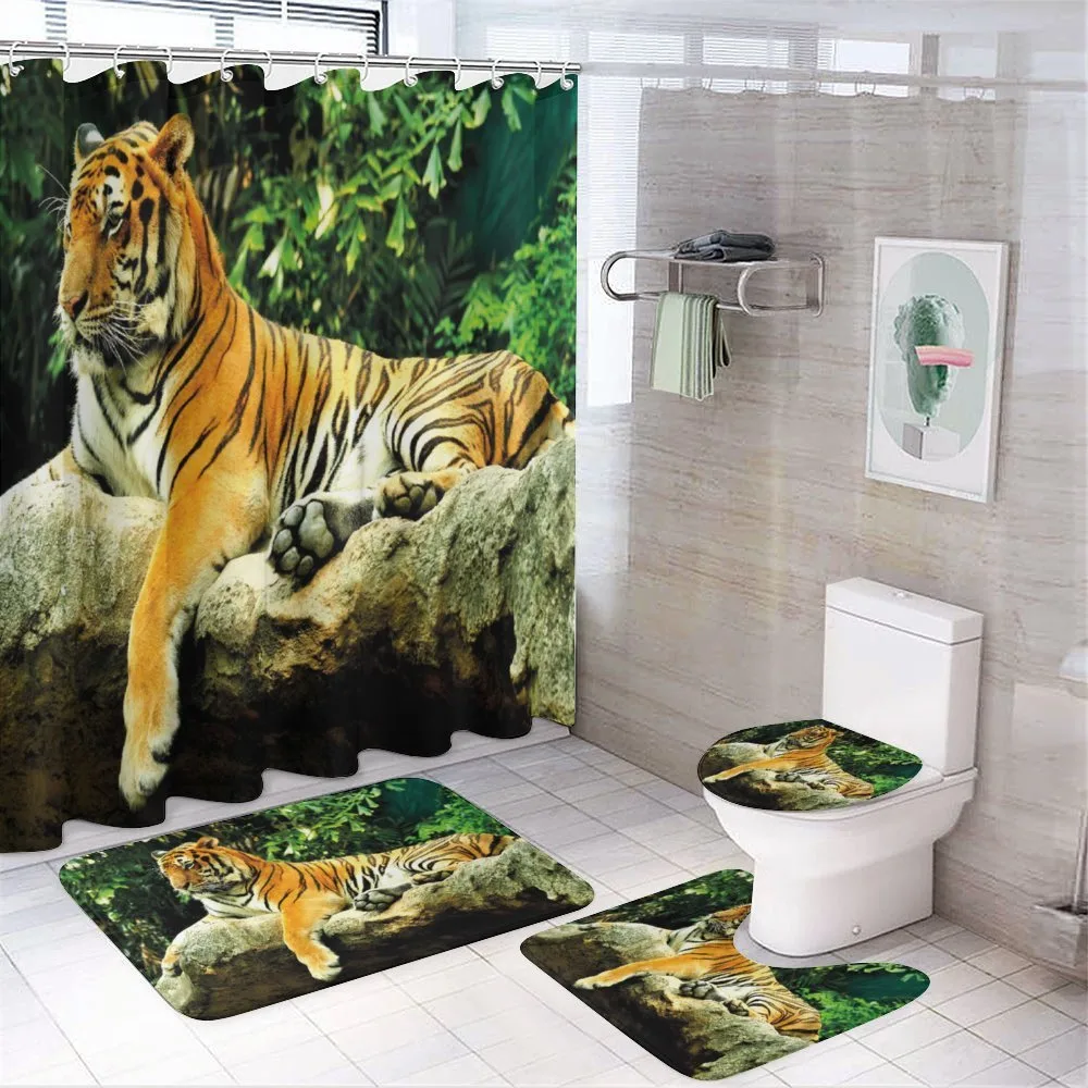 Big Cat Resting in Forest — Your design