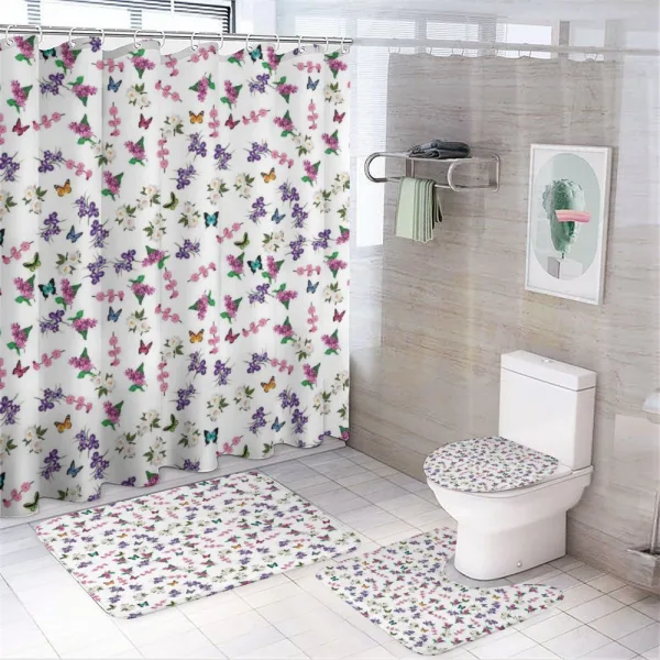 Bouquet of Spring Flowers on a shower curtain