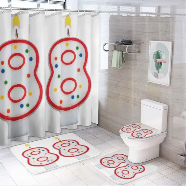 Celebration Candles on a shower curtain