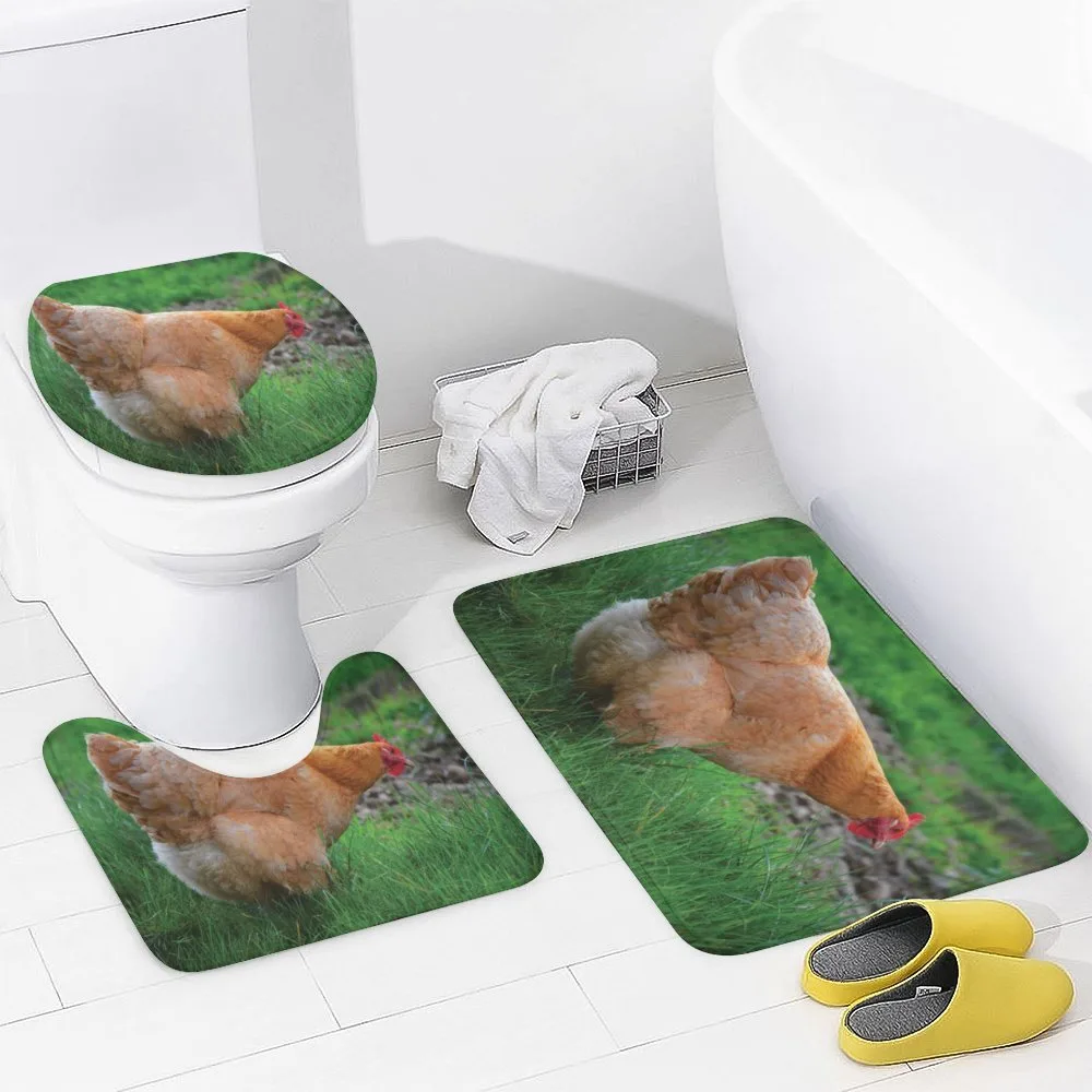 Chicken on Grass Farm Photo — Detail 3