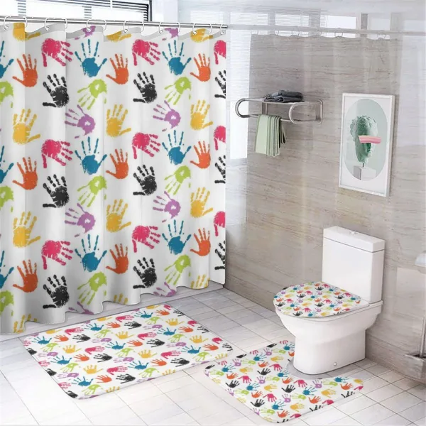 Colorful Children on a shower curtain