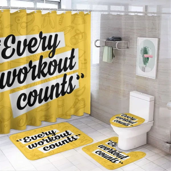 Every Workout Counts on a shower curtain