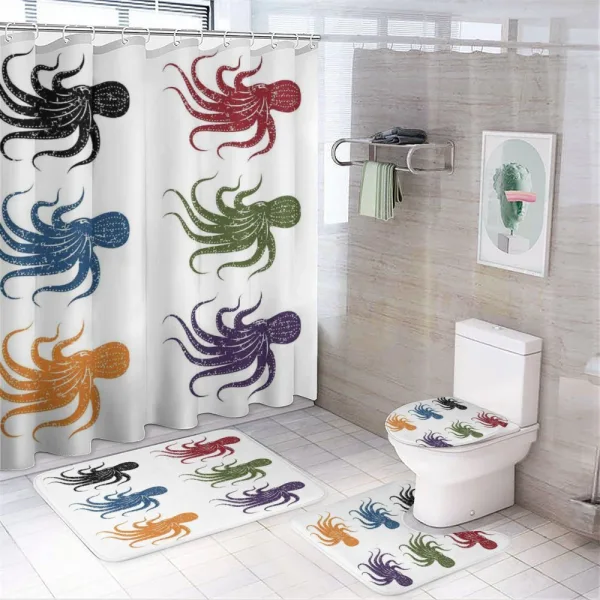 Grunge Underwater Life on a shower curtain