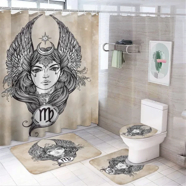 Hand Drawn Astrological on a shower curtain