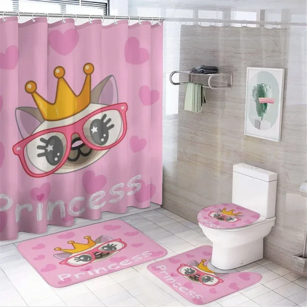 Happy Princess Cat on a shower curtain