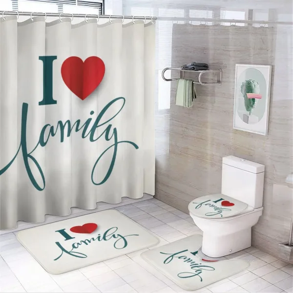 Love and Family Heart on a shower curtain