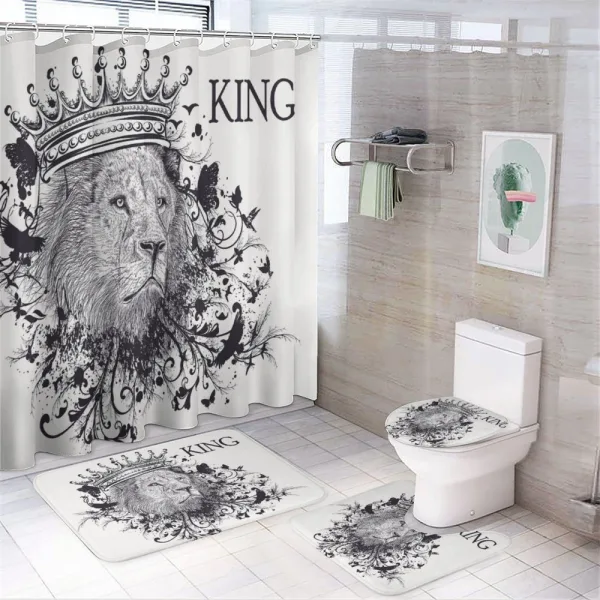 Reign of the Jungle Lion on a shower curtain