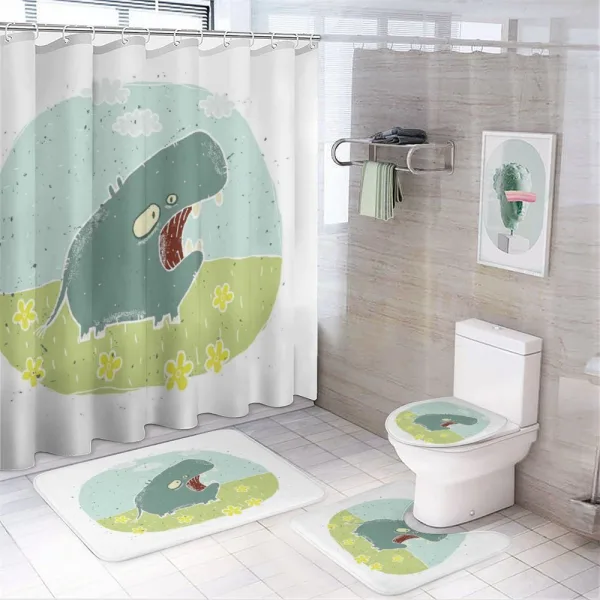 Roaring Hippo Clouds on a shower curtain