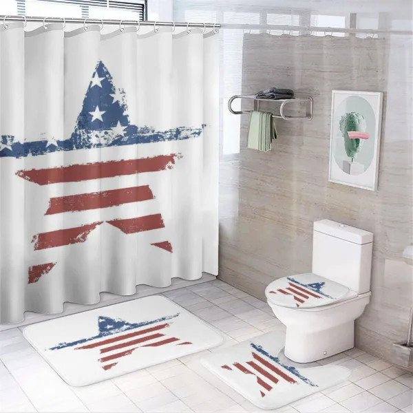 Stars Stripes on a shower curtain