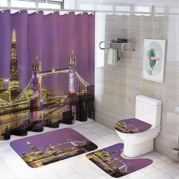 Tower Bridge in London on a shower curtain