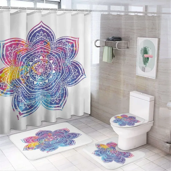 Vivid Colored Lotus on a shower curtain
