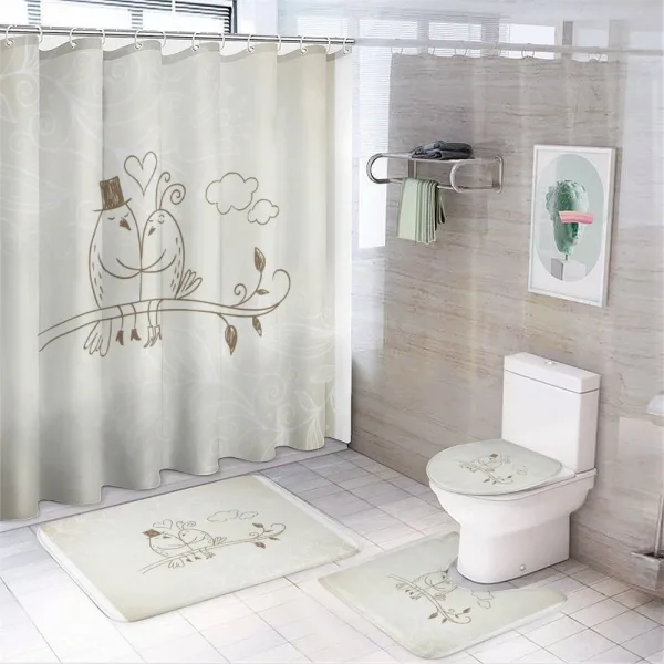 2 Birds Love on a shower curtain