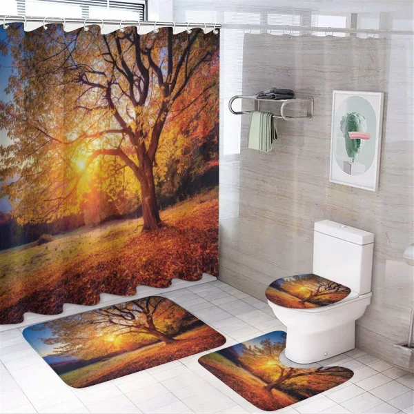 Autumn Fall Tree Leaves on a shower curtain