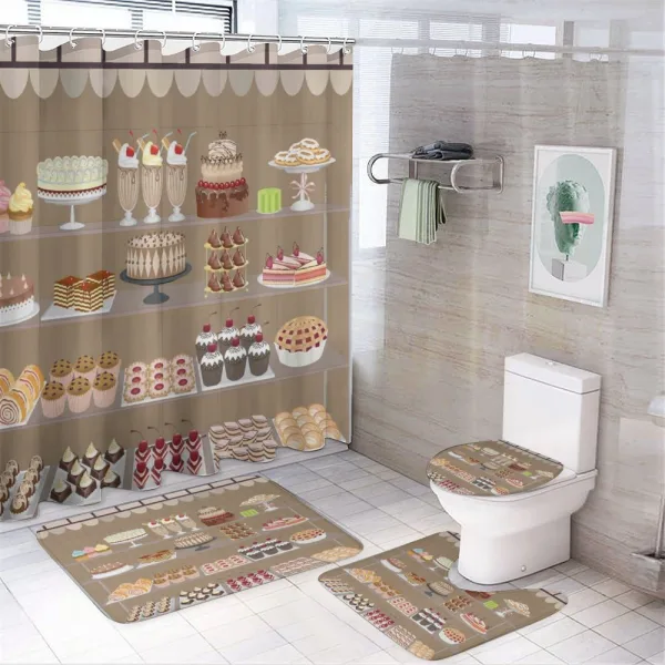Bakery Window Display on a shower curtain