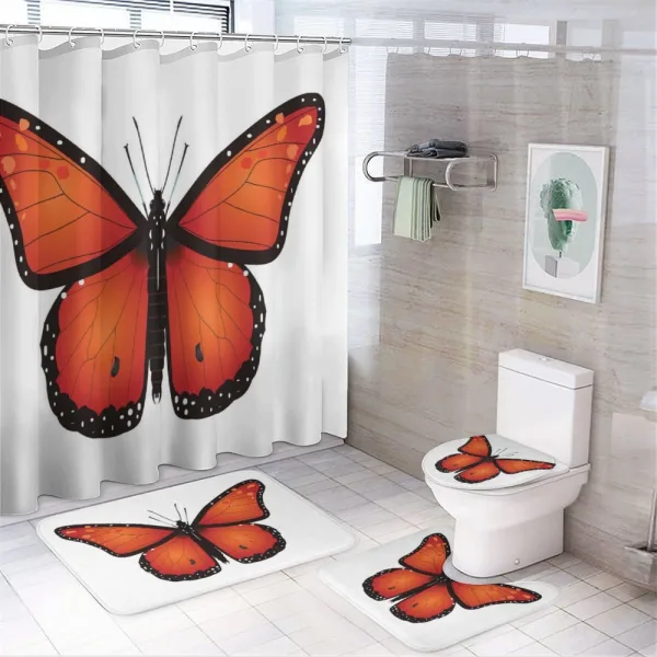 Big Monarch Breed Moth on a shower curtain