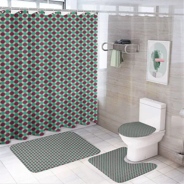Circles in Squares on a shower curtain