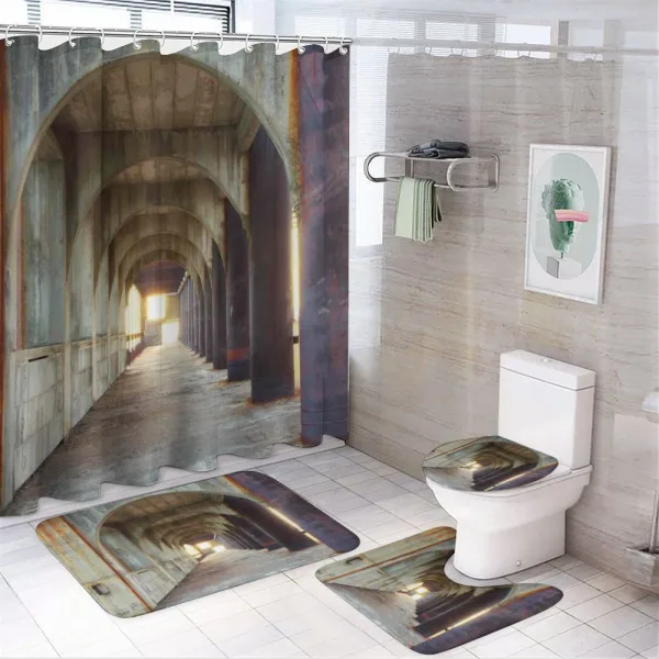 Corridor Concrete Rustic on a shower curtain