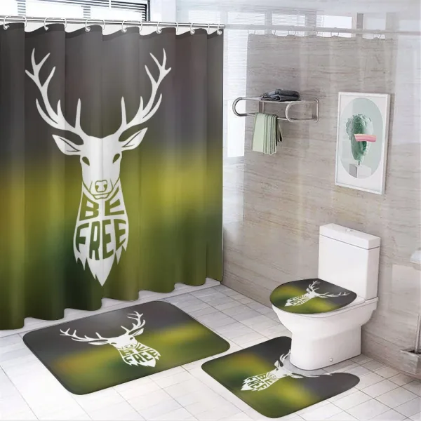 Deer Head Art on a shower curtain