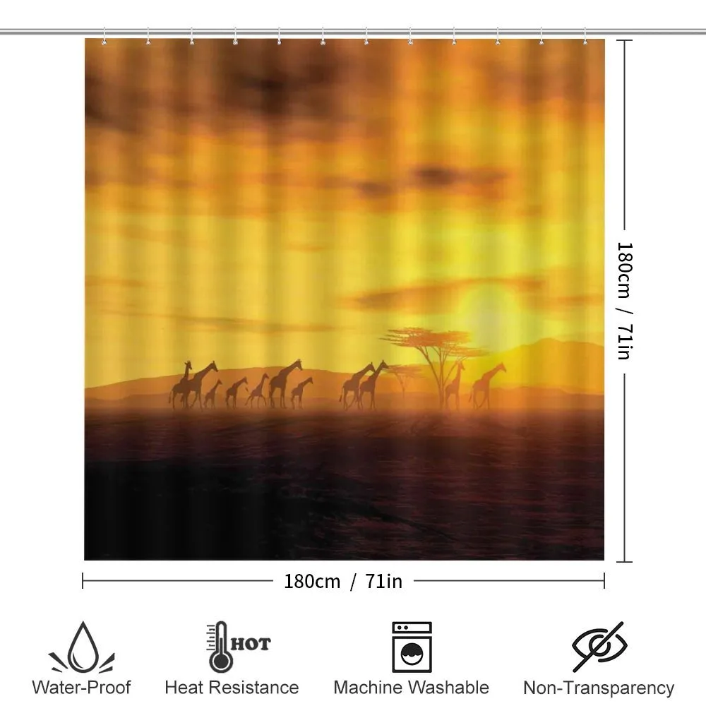 Dramatic Sunset Giraffes — Detail 2