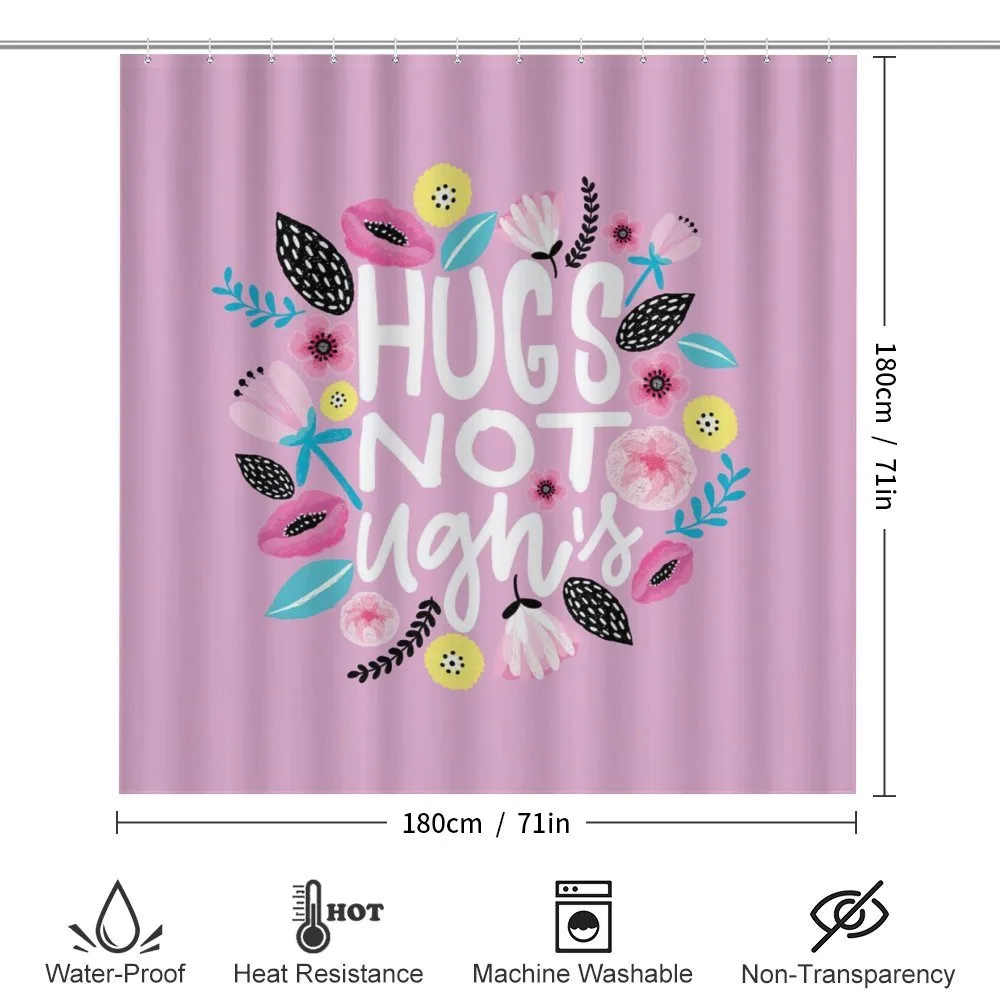 Floral Hugs not Ughs Lettering — Detail 2