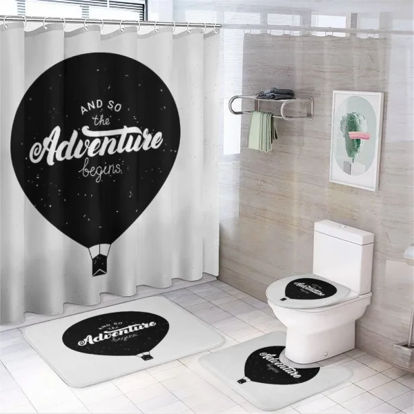 Hot Air Balloon with Phrase on a shower curtain