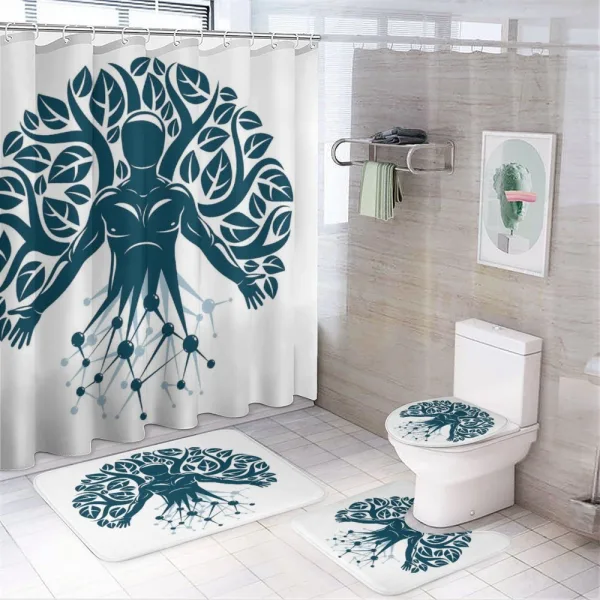 Human Nature Science Eco on a shower curtain