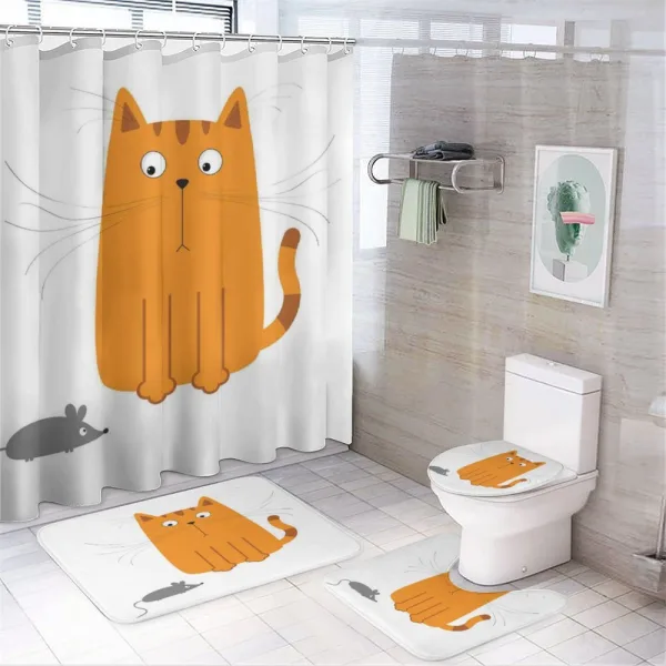 Kitty Fun Humor Kids on a shower curtain