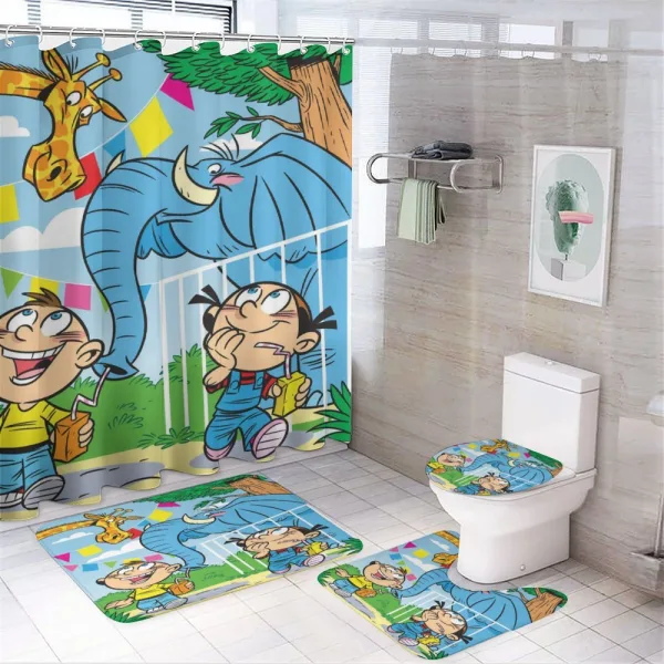 Mischievous Elephant Boy on a shower curtain