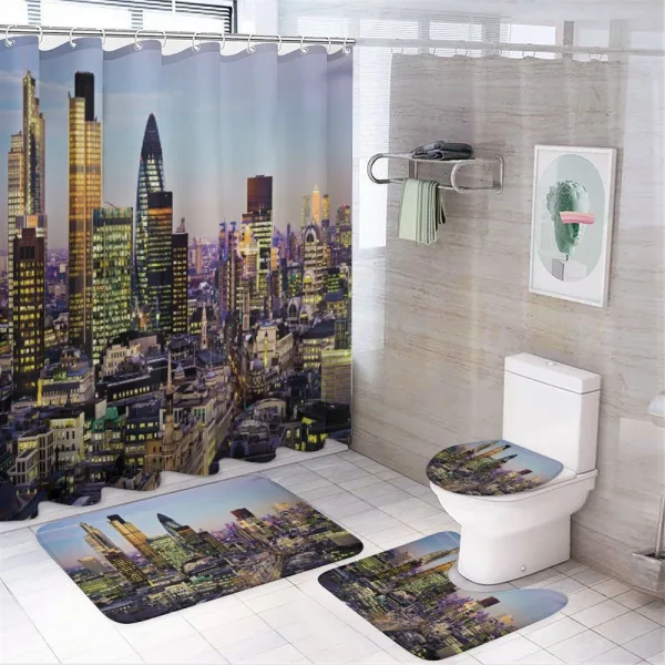 Modern Architecture London on a shower curtain